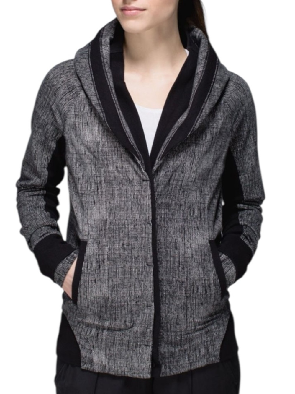 Lululemon To Class Jacket Black Dune Size 4 Stretch French Terry
